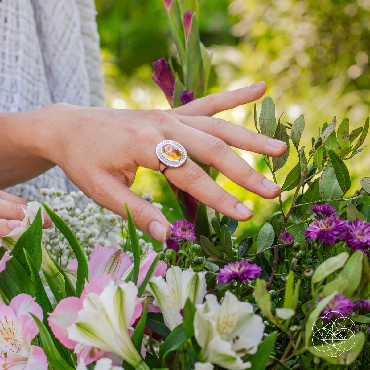 Eye of The Sun - Silver Aura Ring of Attraction