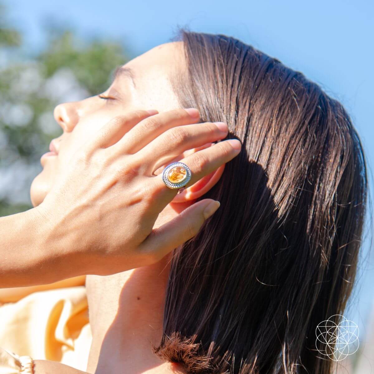 Eye of The Sun - Silver Aura Ring of Attraction