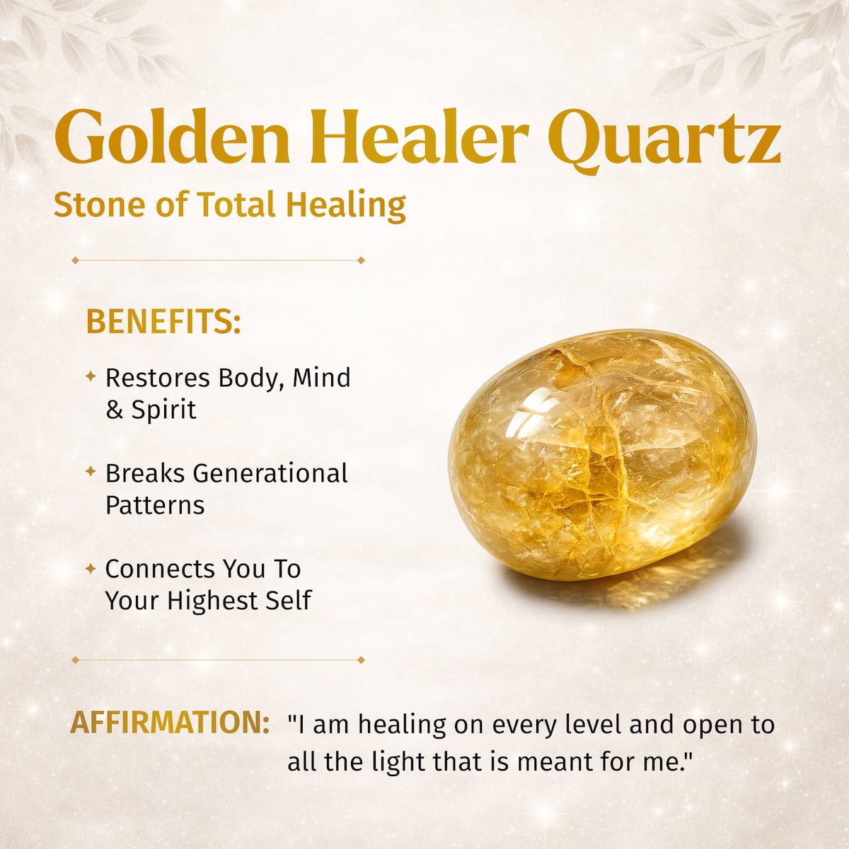 The Master Reset – Goldenes Heiler-Quarz-Armband