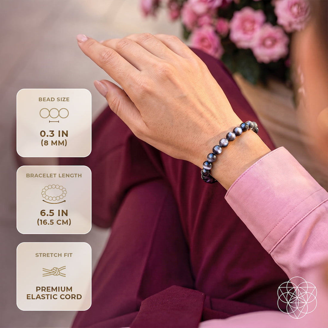 The Empath’s Cord Cutter – Black Moonstone Bracelet