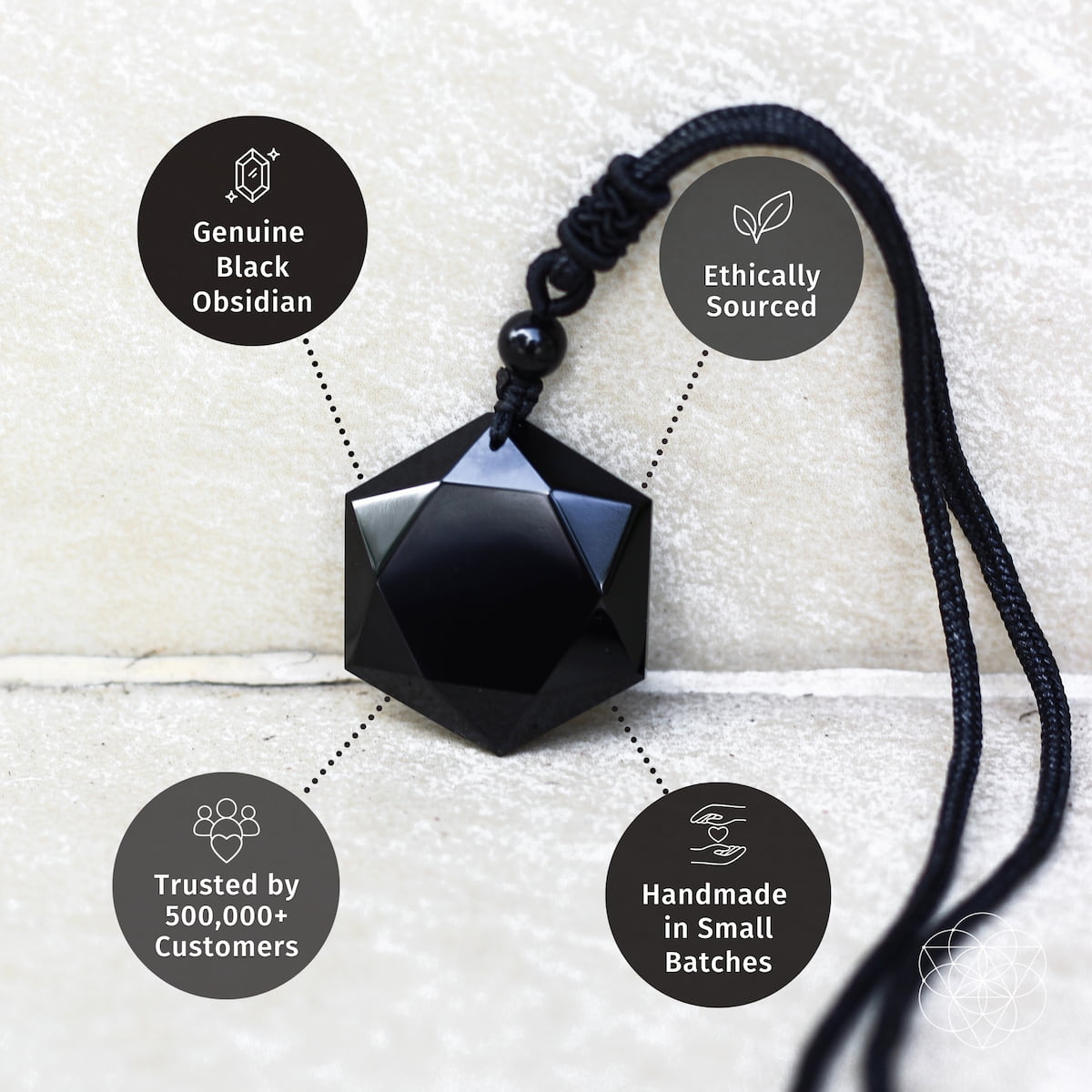 Premium-Talisman aus schwarzem Obsidian