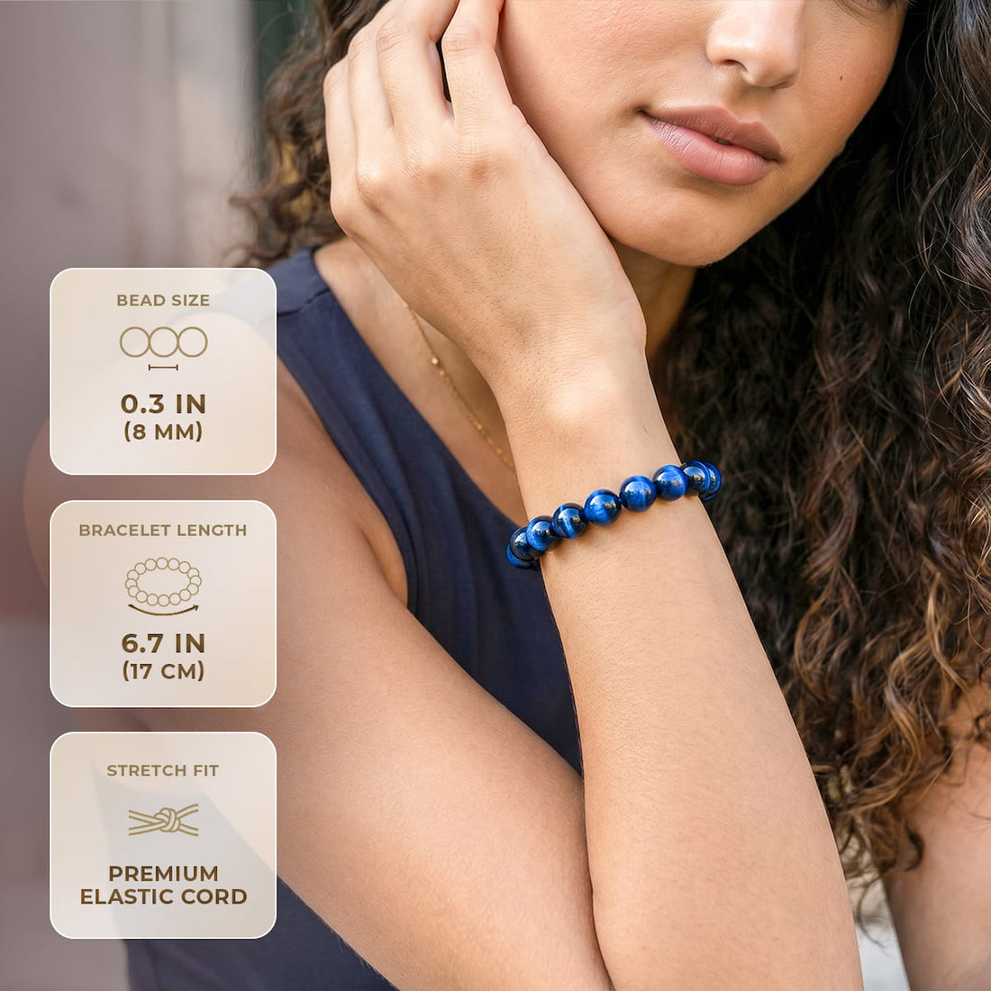 Pulseira ocular do tigre azul
