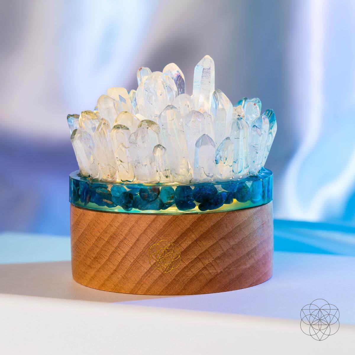 Find My Voice - Quartz &amp; Apatite Lamp of Blooming Confidence