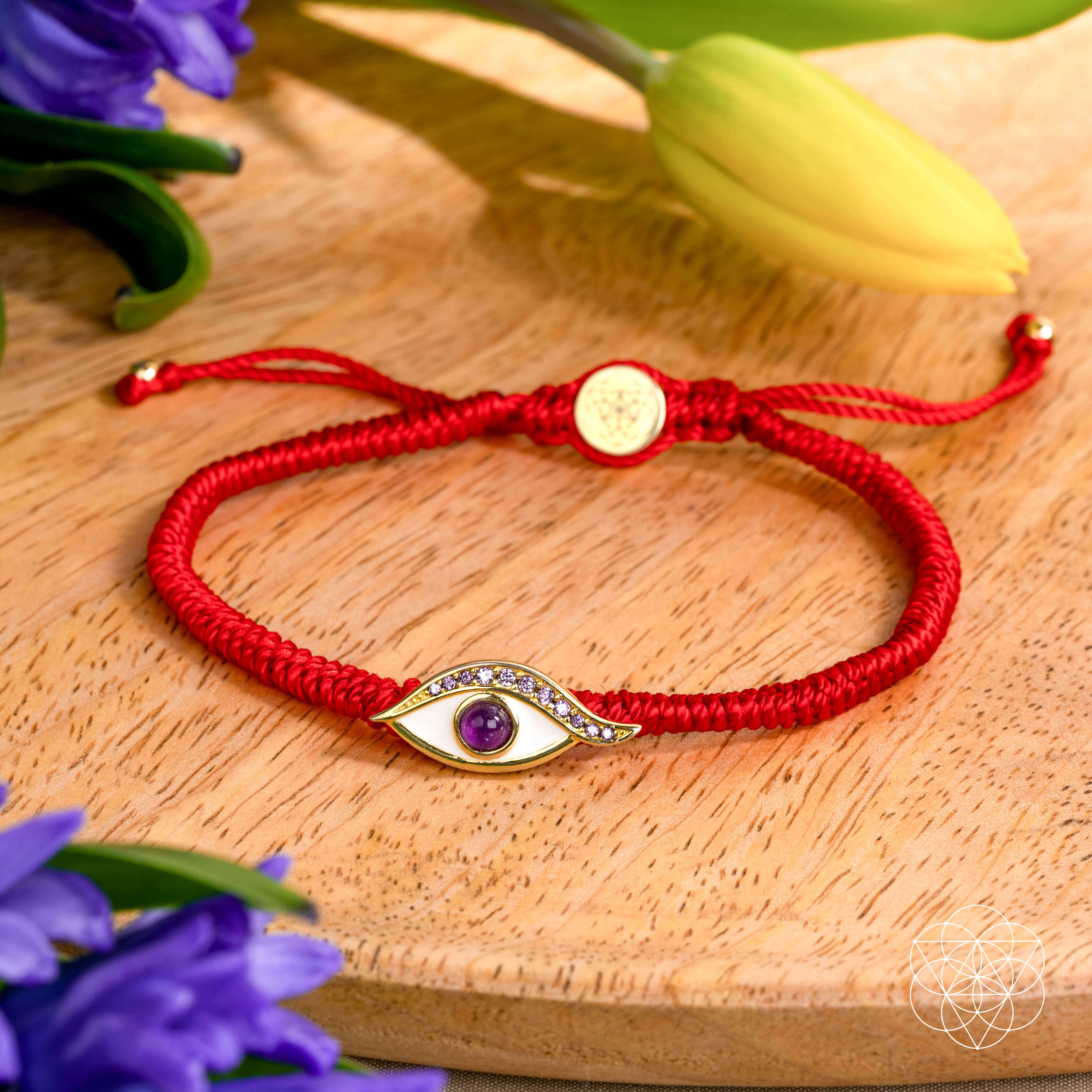 Eye of Spiritual Protection - Four-Strand Red String Bracelet