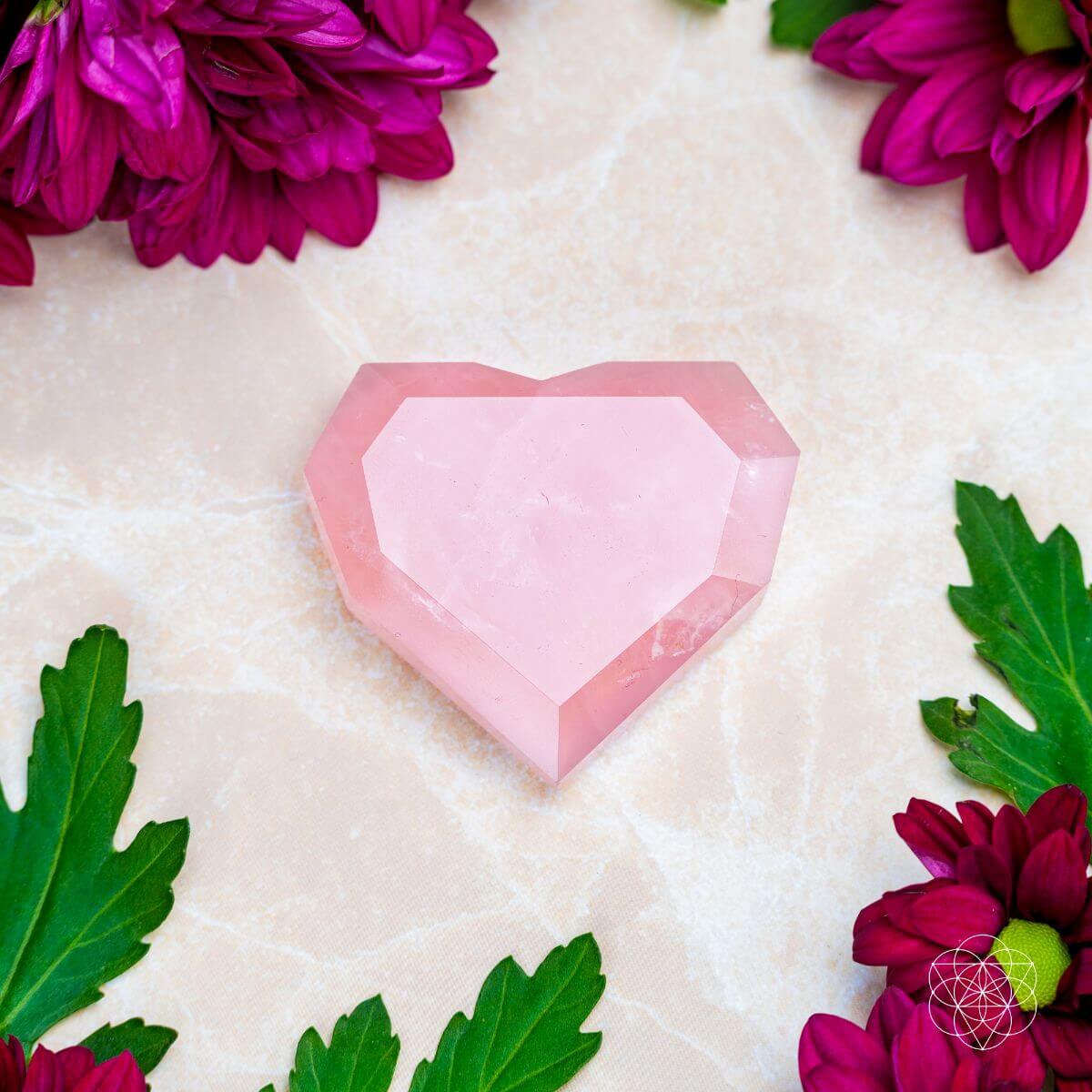 Royal Diamond Heart - Madagascar Rose Quartz for Infinite Love