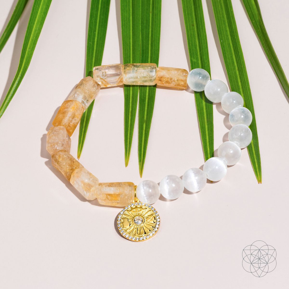 Quartet of Luck - Citrine &amp; Selenite Bracelet of Serendipity