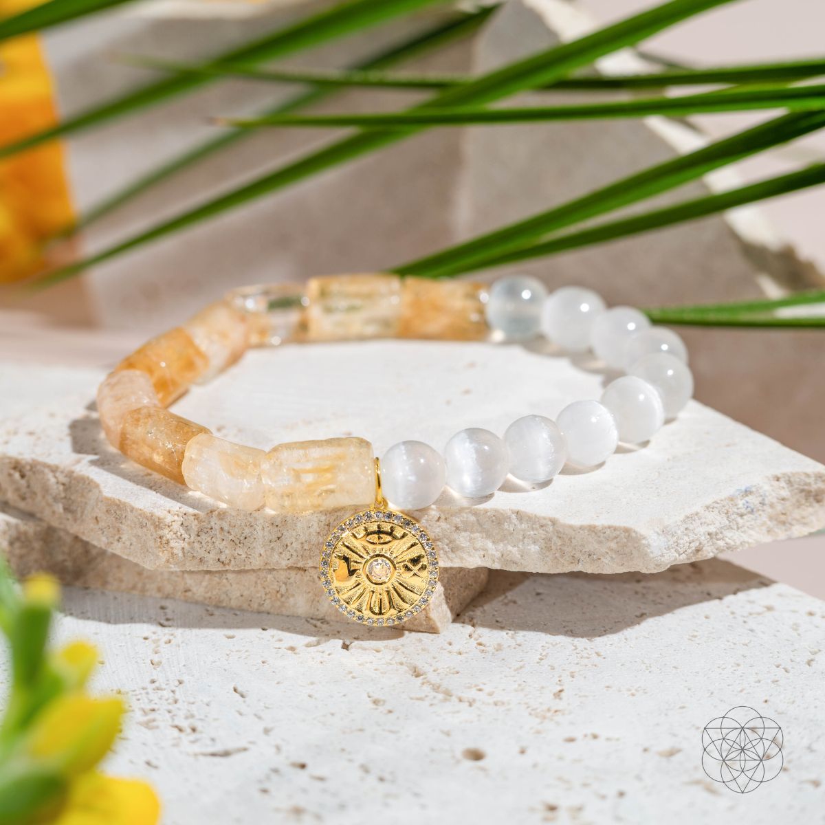 Quartet of Luck - Citrine &amp; Selenite Bracelet of Serendipity