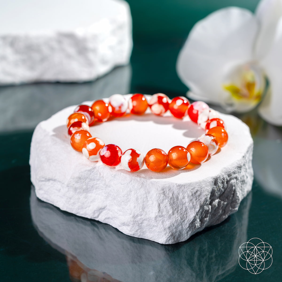 Feminine Force – Carnelian Orca Agate Bracelet