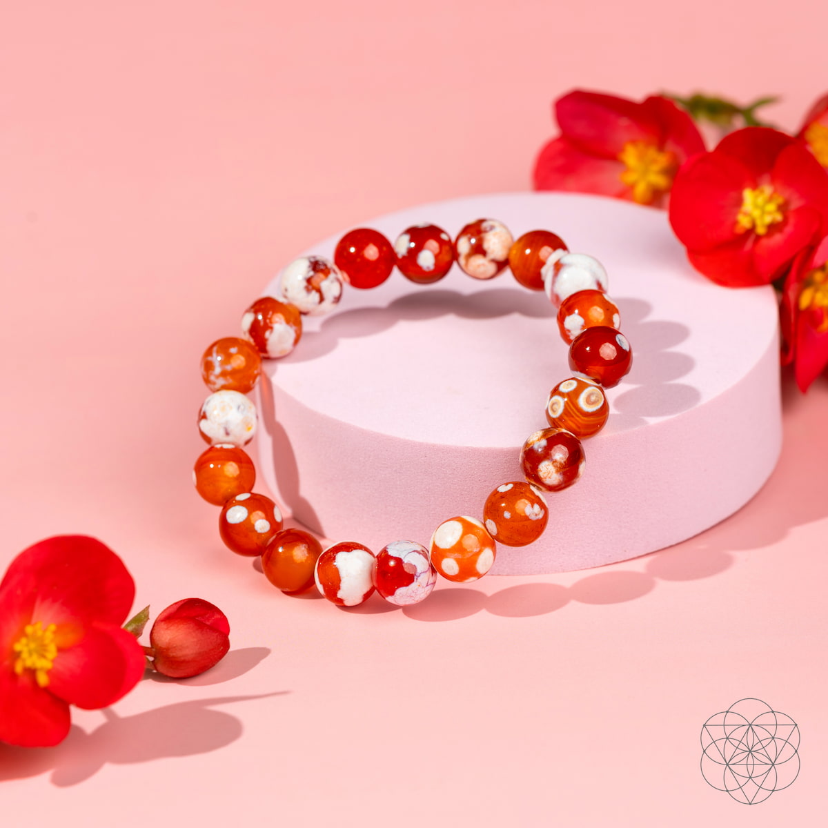 Feminine Force – Carnelian Orca Agate Bracelet
