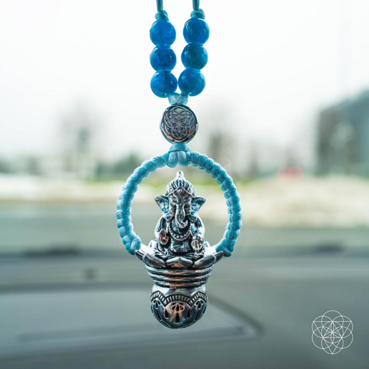 Ancient Guardian - Apatite Ganesh Car Amulet