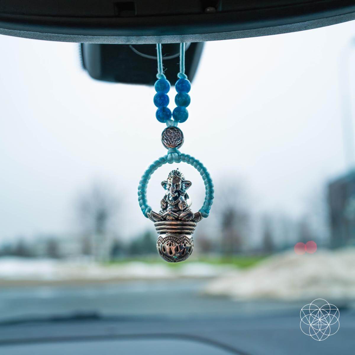 Ancient Guardian - Apatite Ganesh Car Amulet