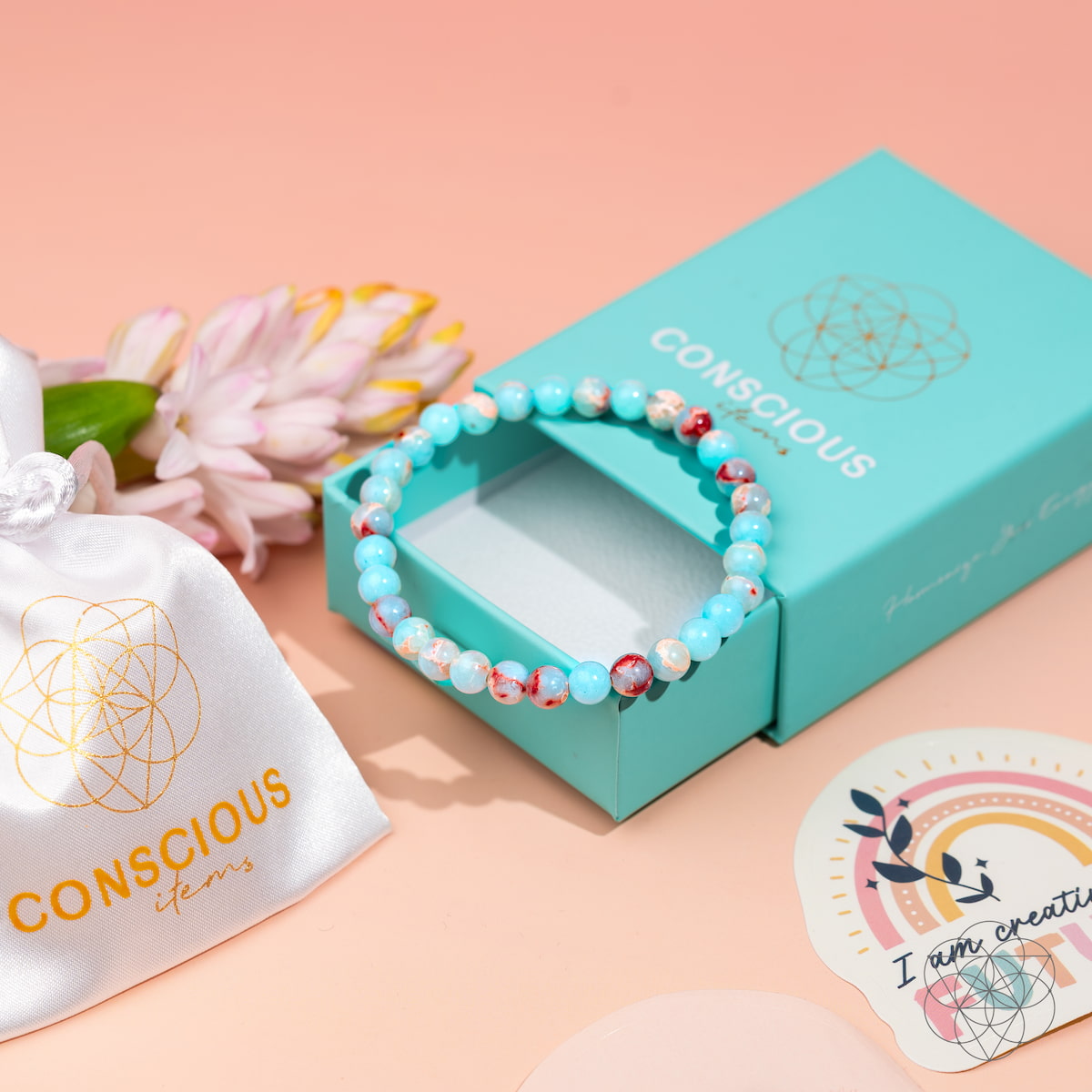 Escudo do Empata - Pulseira Aqua Terra Jasper 6mm