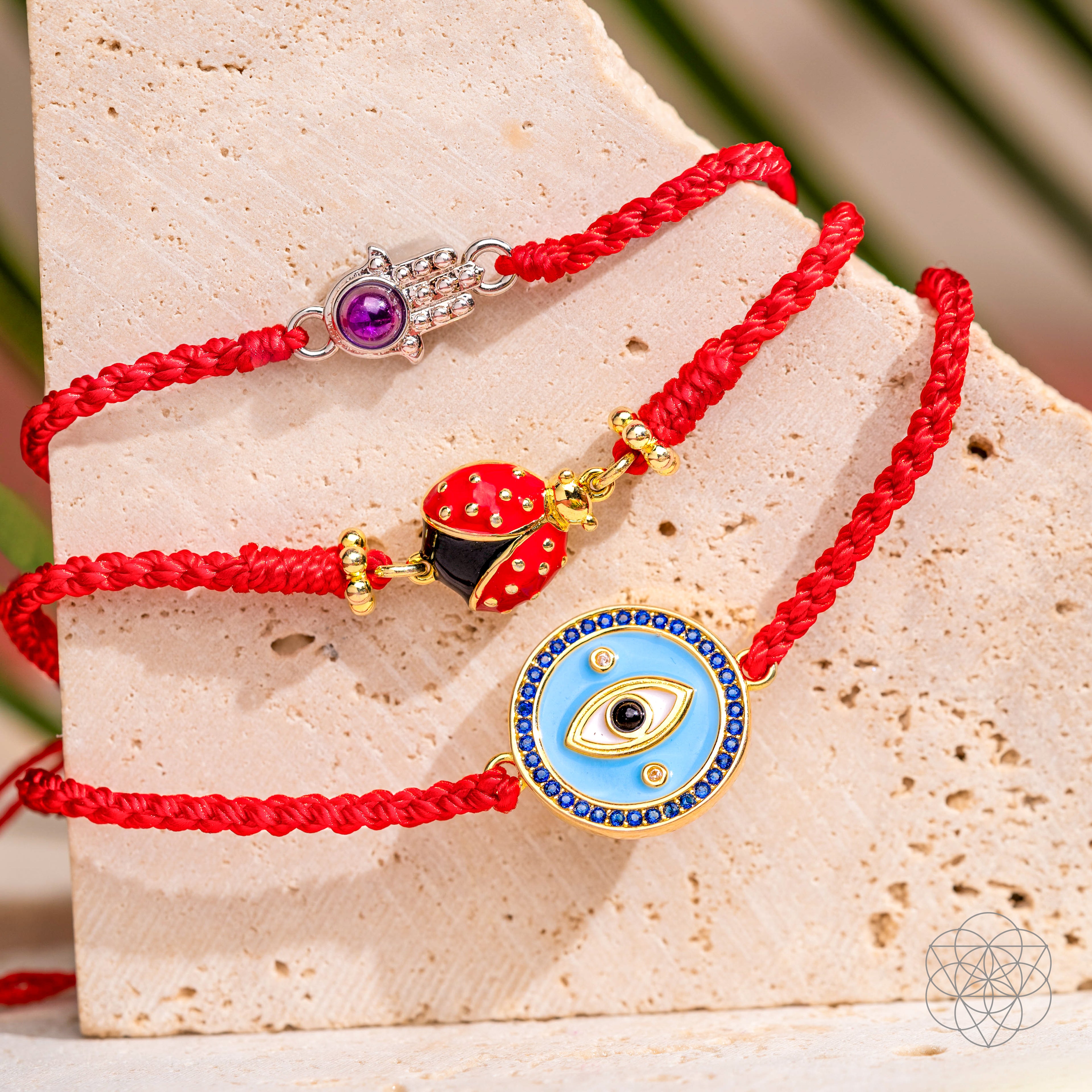 Evil Eye Guardian - Four-Strand Red String Bracelet