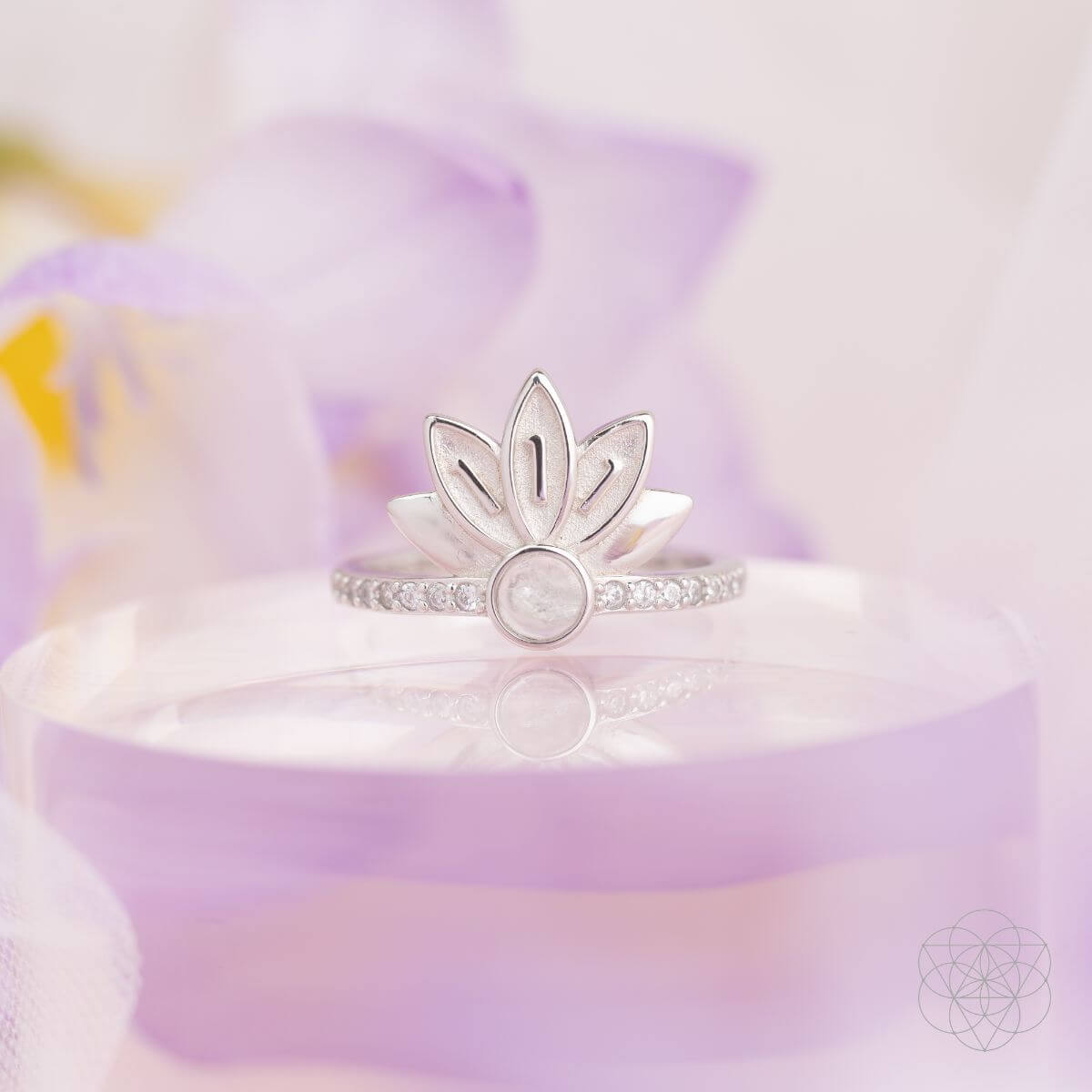 I Am Divinely Guided: 111 Angel Number Silver Lotus Ring