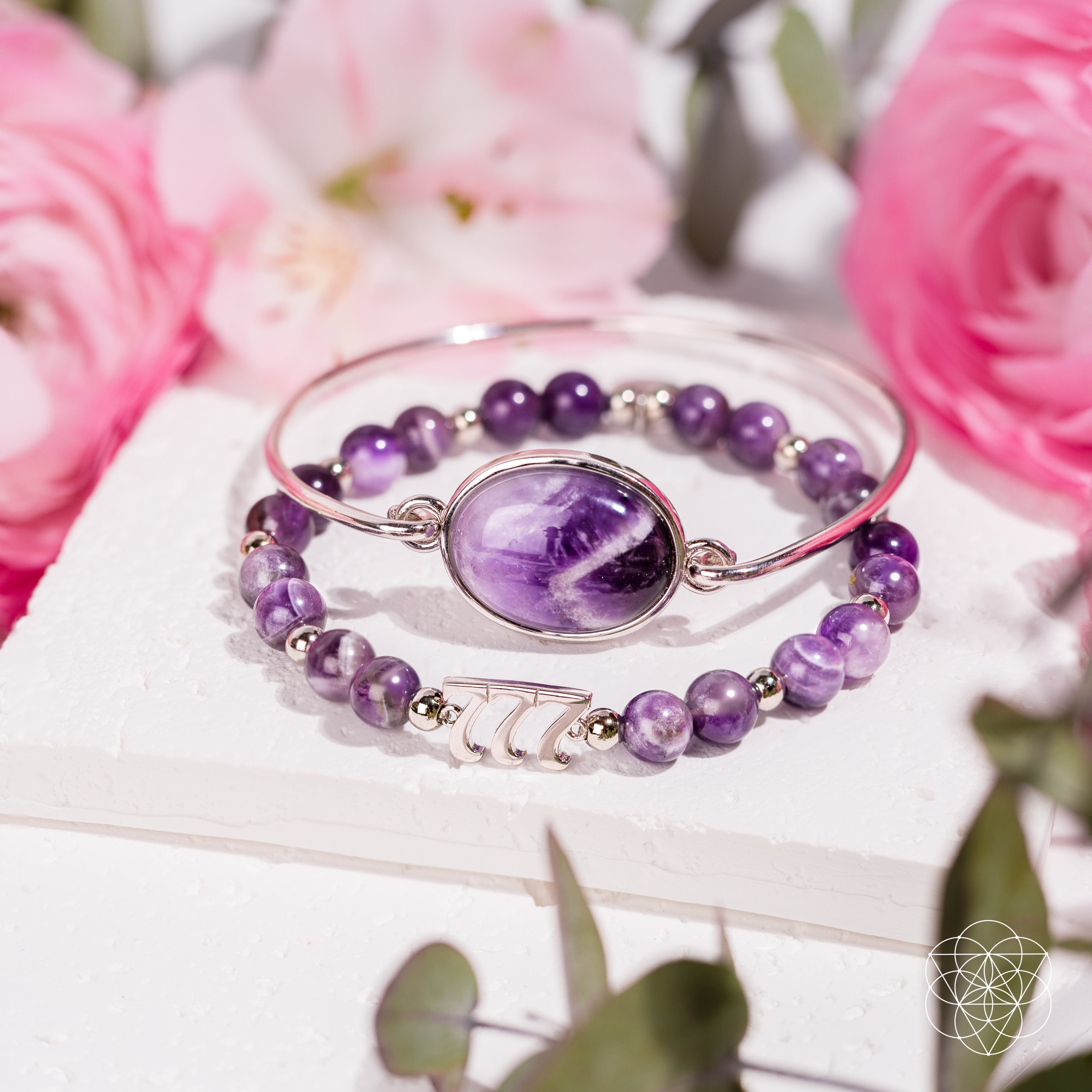 I Am Fortunate - 777 Lucky Amethyst Bracelet Set