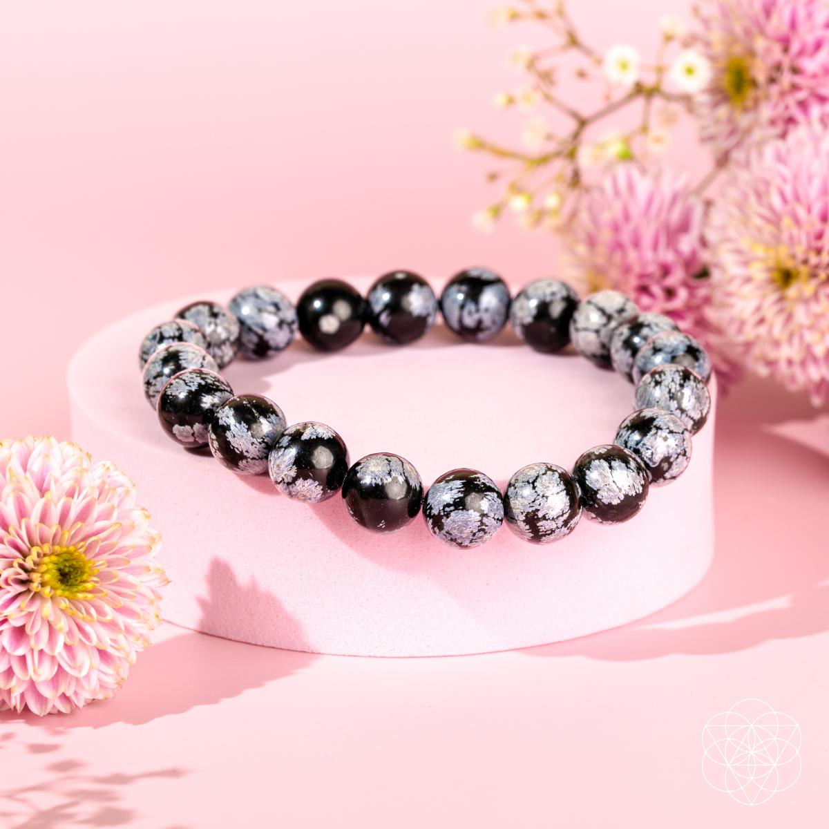 CI600 Snowflake Obsidian Armband