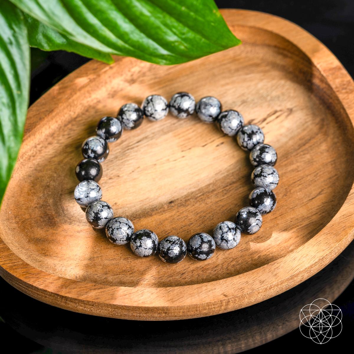 CI600 Snowflake Obsidian Armband