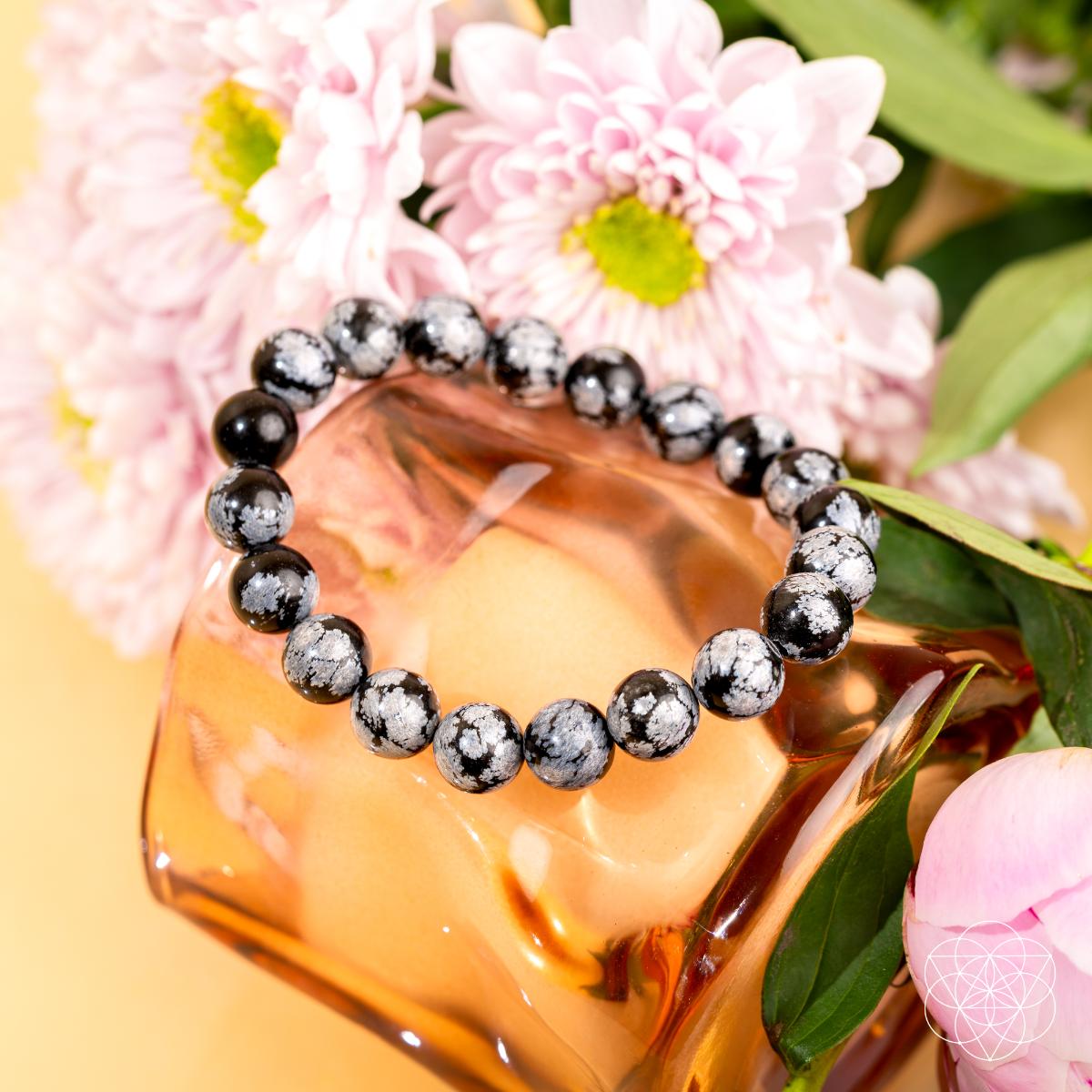 CI600 Snowflake Obsidian Armband