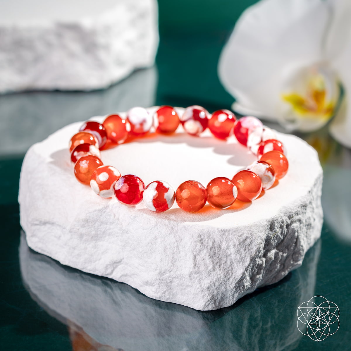 Força feminina - pulseira de ágata da Orca Carnelian