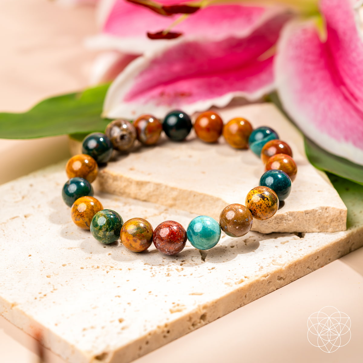 Quiet My Mind – Ocean Jasper Bracelet – Conscious Items