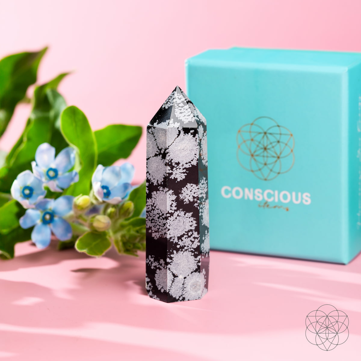 Guarda-costas Espiritual - Ponto Obsidiano Floco de Neve