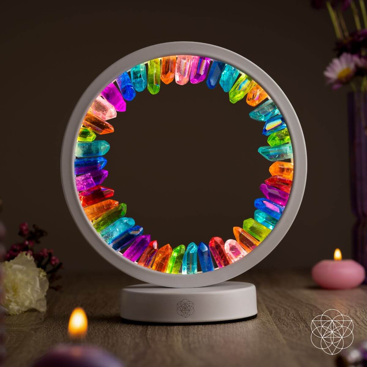 Rainbow After the Storm - Clear Quartz Lamp of Hope