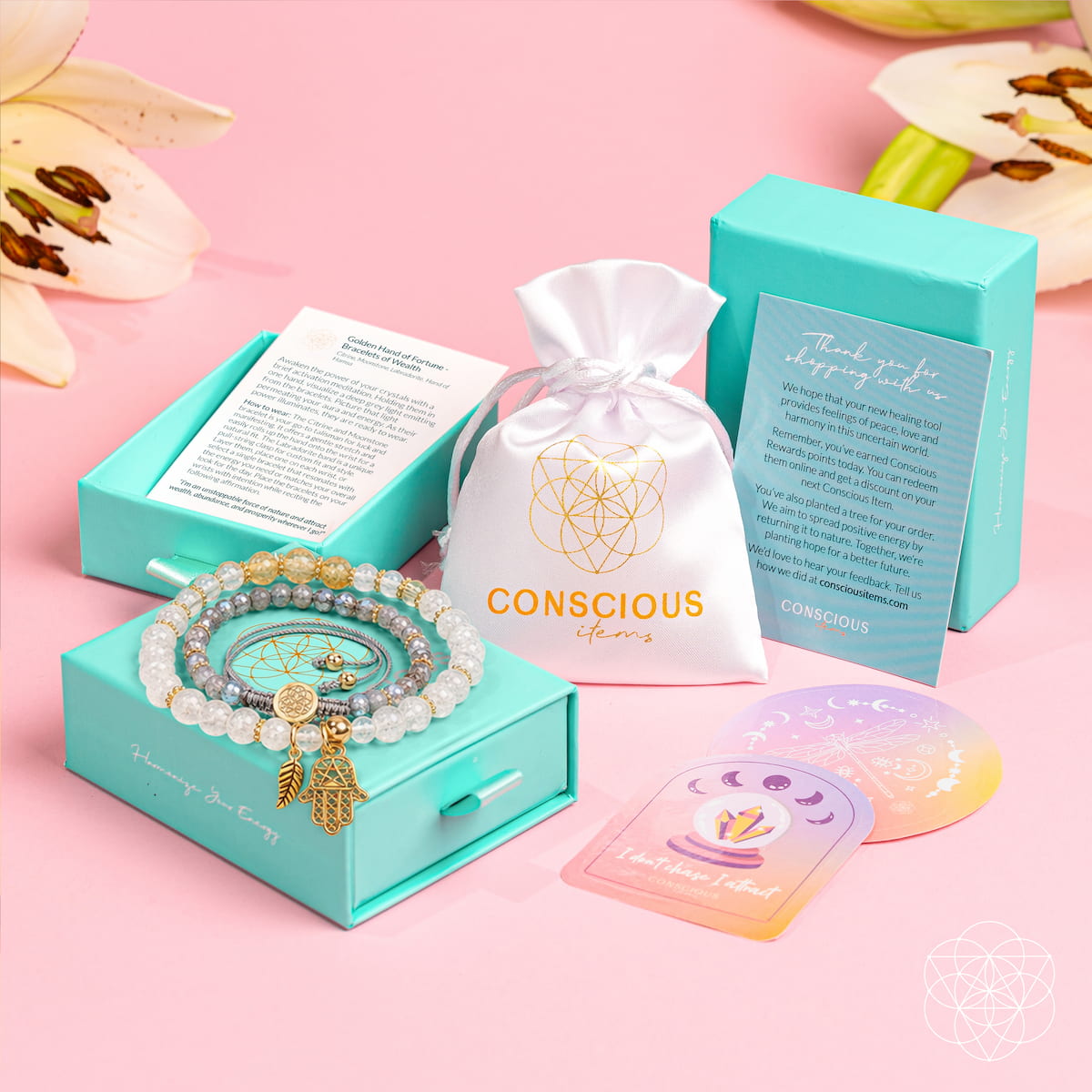 Mão dourada da fortuna - pulseiras de riqueza