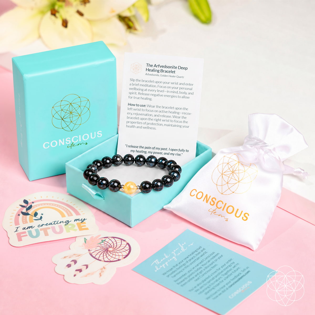 Das Arfvedsonite Deep Healing Armband
