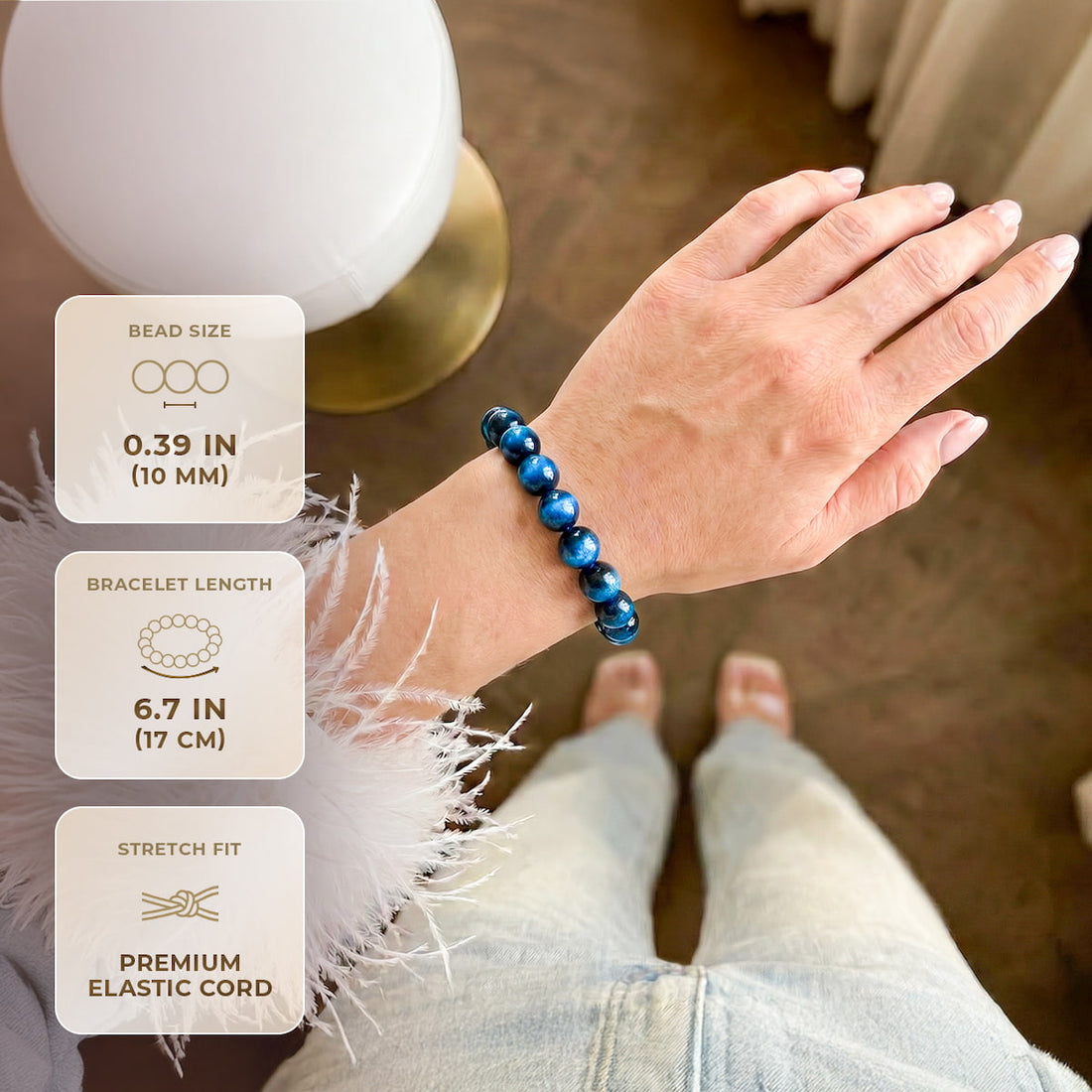 Hawk’s Focus – Royal Blue Tiger’s Eye Bracelet