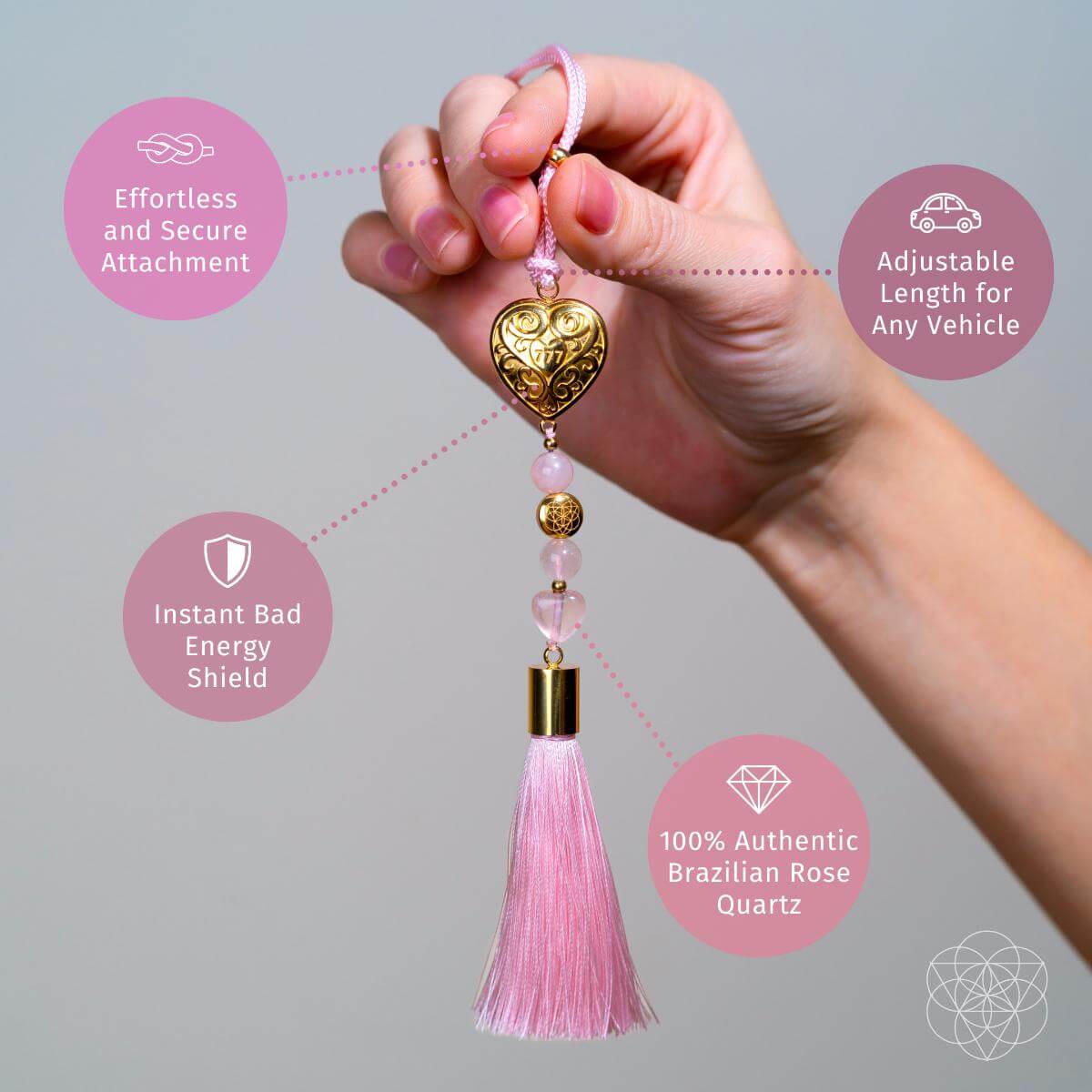 Car Guardian - ‘You Are Loved’ Heart Charm Tassel - Conscious Items