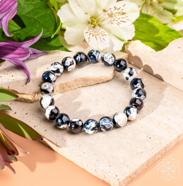 Exotic Orca Agate Bracelet of Deep Healing