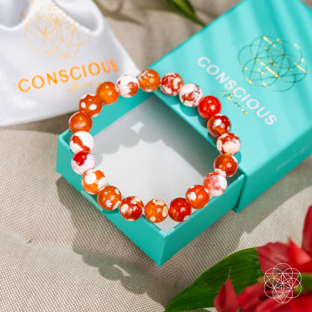 Feminine Force – Carnelian Orca Agate Bracelet - Conscious Items