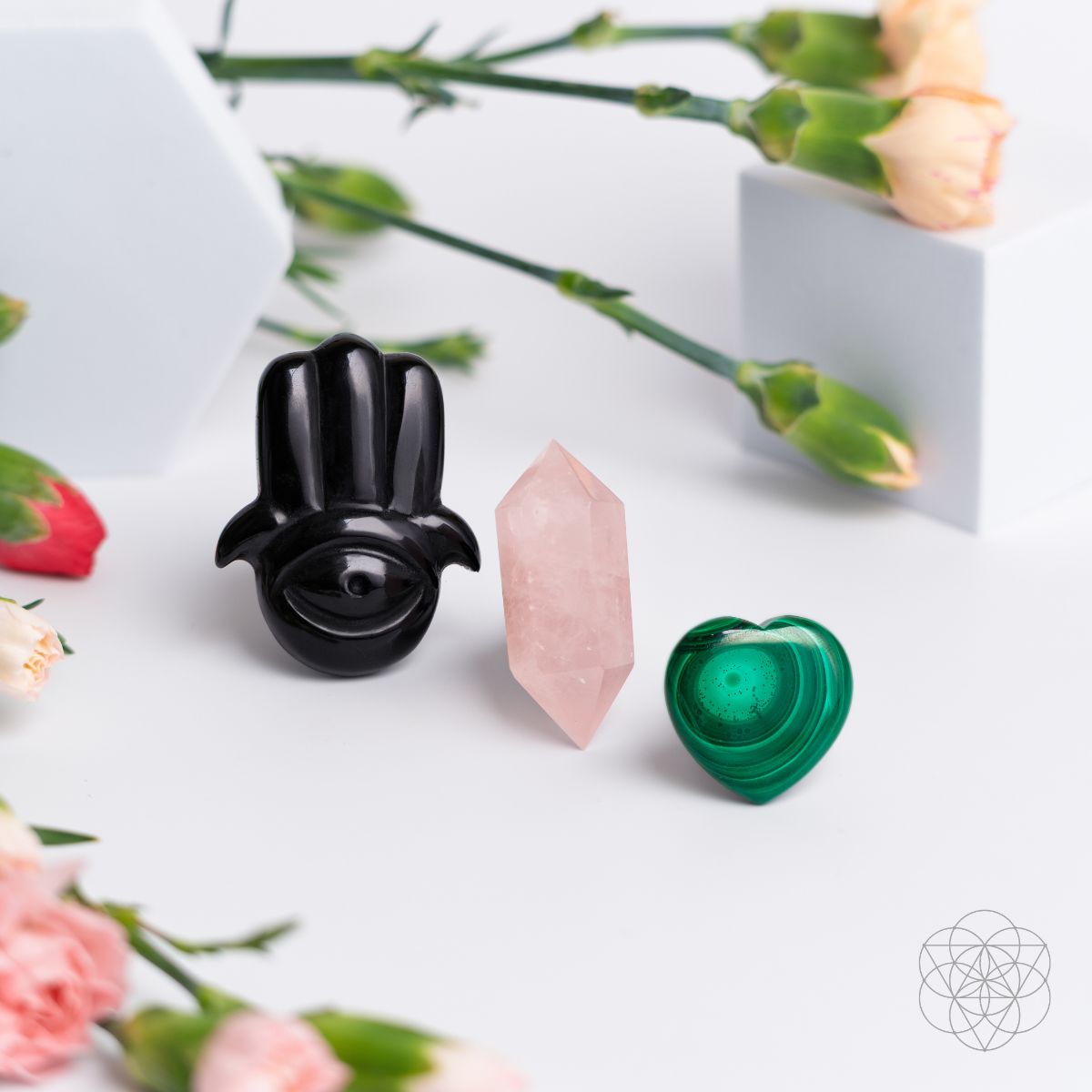 Hamsa Hand of Safe Travels: Aromatherapy Crystal Car Kit - Conscious Items
