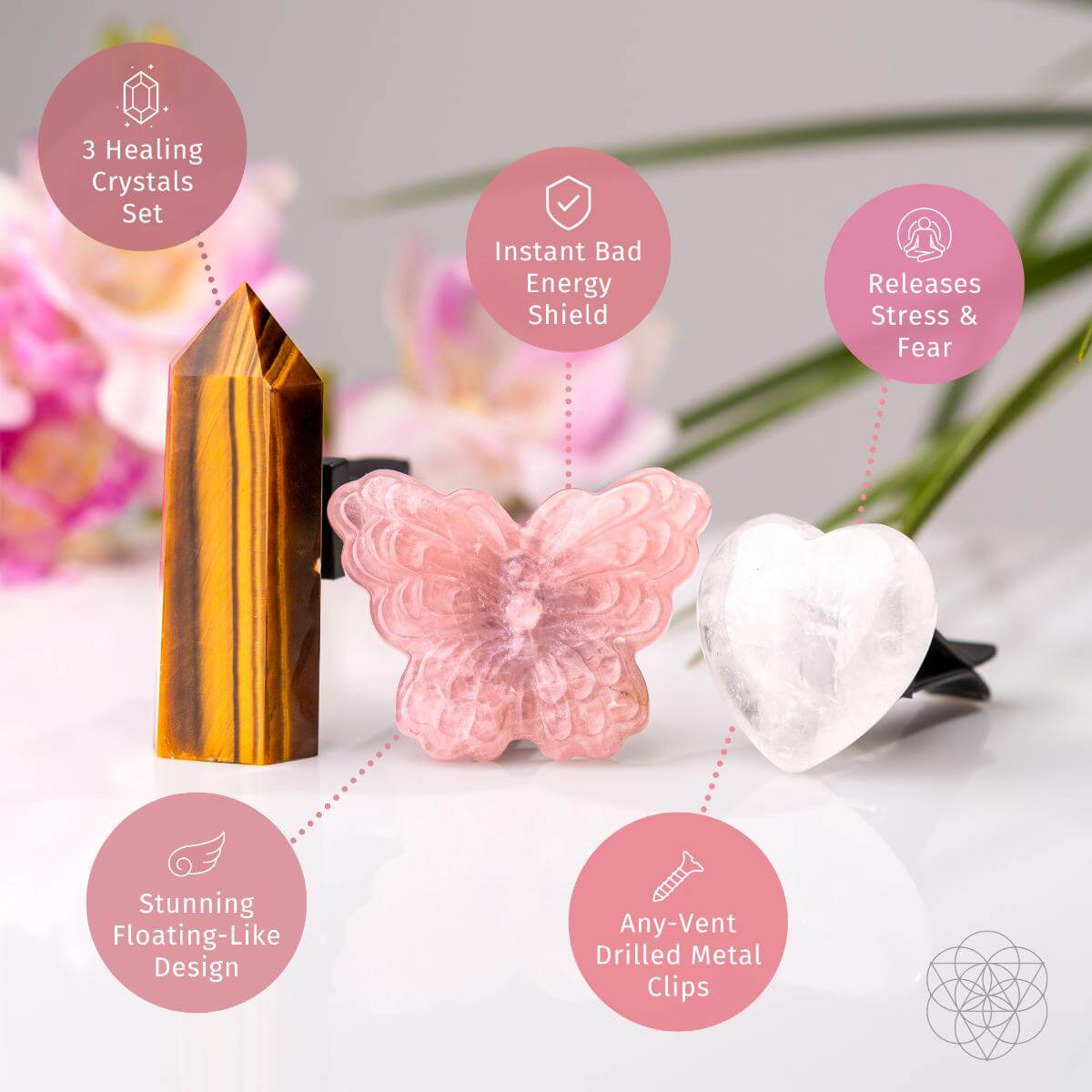 Healing Butterfly – Crystal Car Kit of Safety - Conscious Items