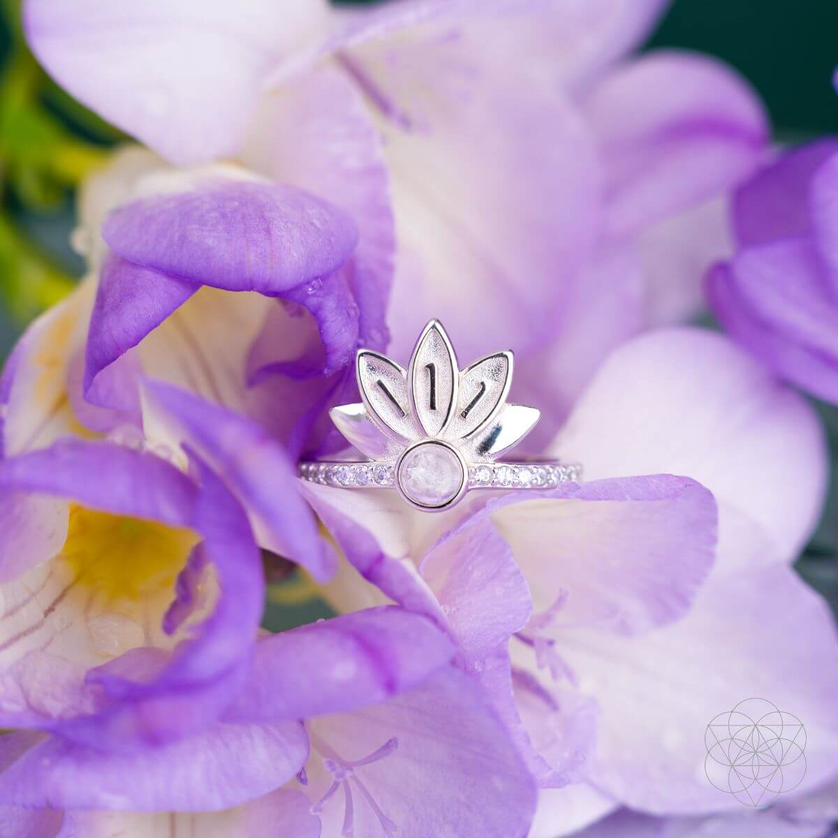 I Am Divinely Guided: 111 Angel Number Silver Lotus Ring - Conscious Items