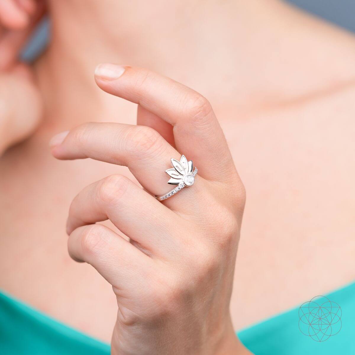 I Am Divinely Guided: 111 Angel Number Silver Lotus Ring - Conscious Items