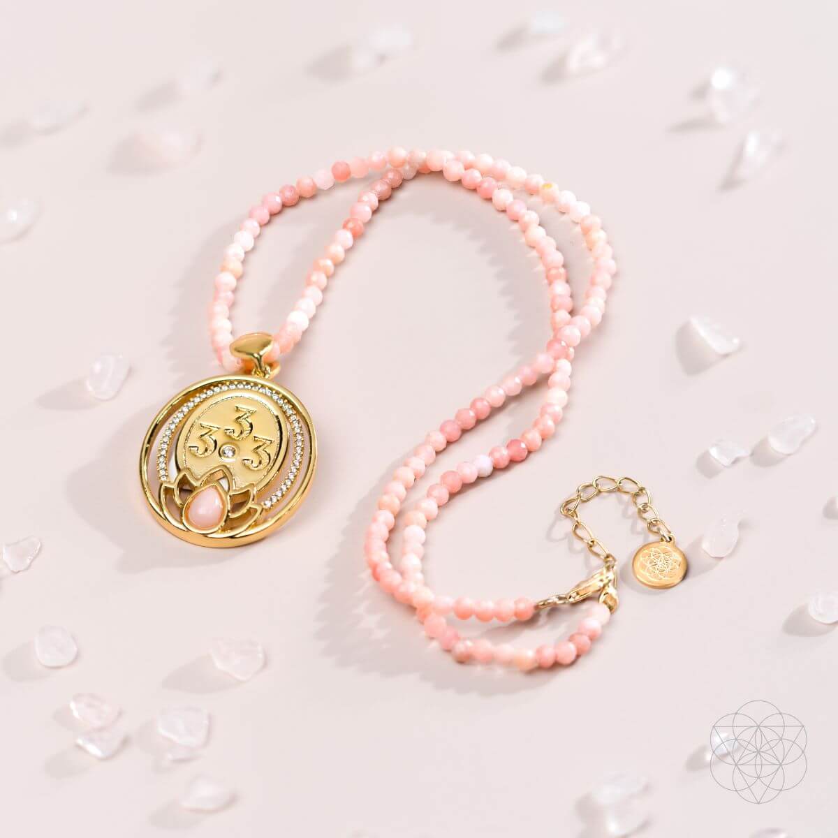 I Am Love - 333 Pink Opal Silver Necklace of True Love - Conscious Items