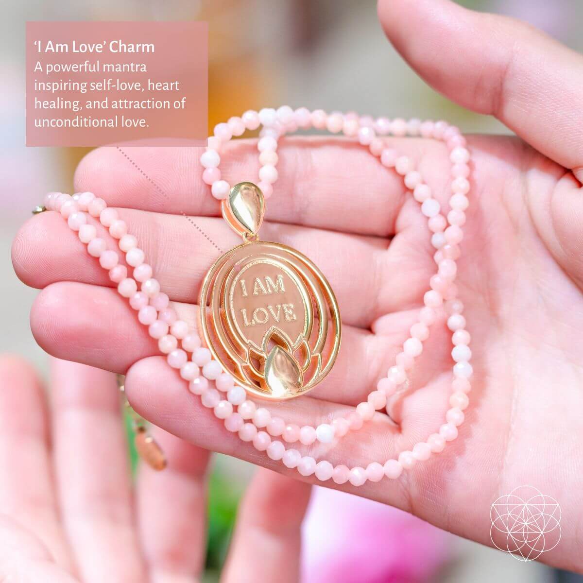 I Am Love - 333 Pink Opal Silver Necklace of True Love - Conscious Items