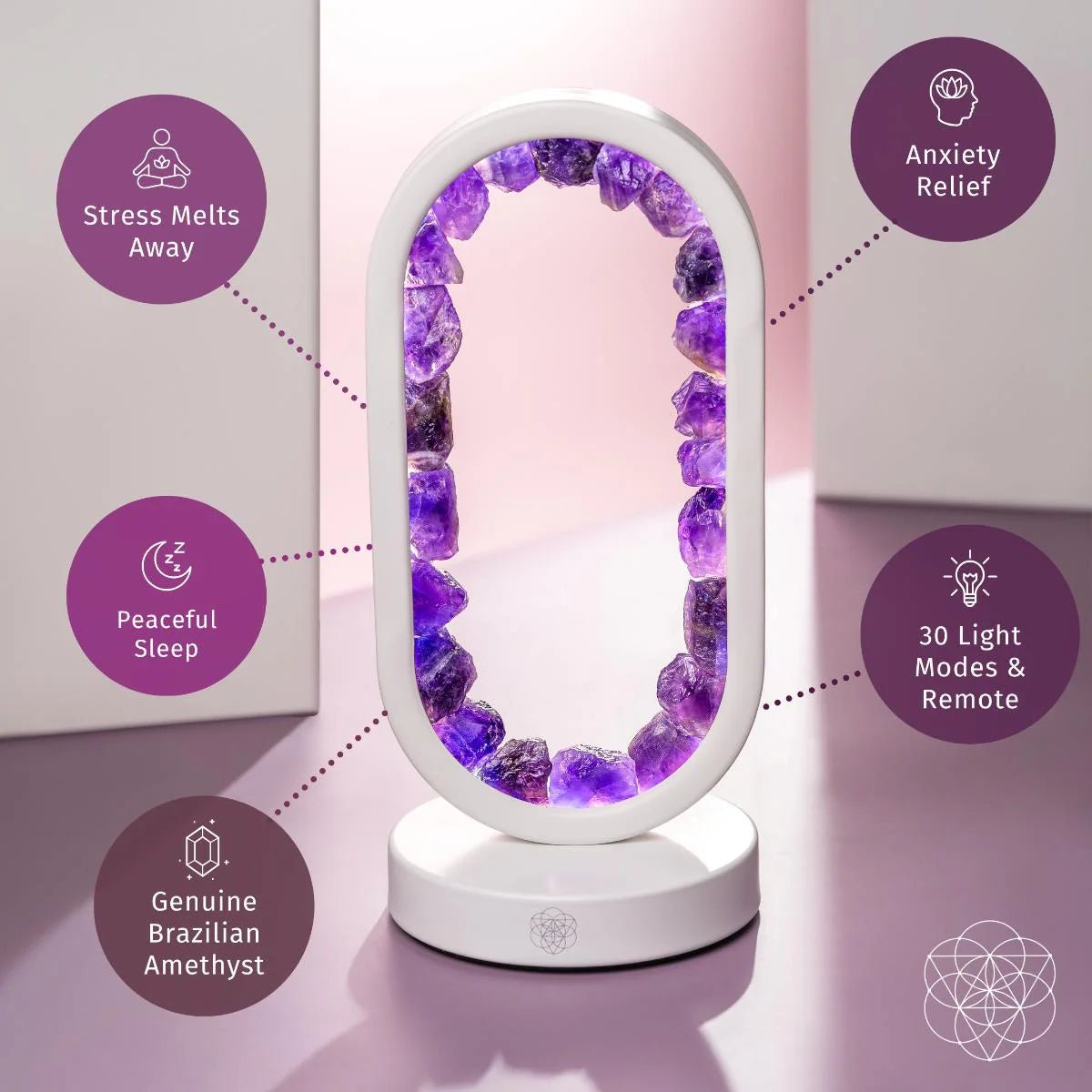 Portal to Peace - Amethyst Lamp of Stress Relief - Conscious Items