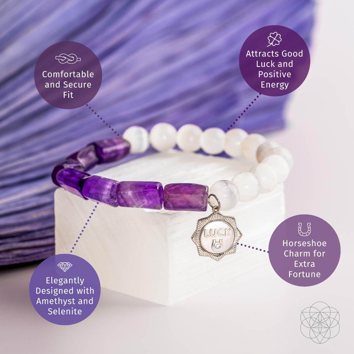 Pure Luck - Horseshoe Amethyst Bracelet - Conscious Items