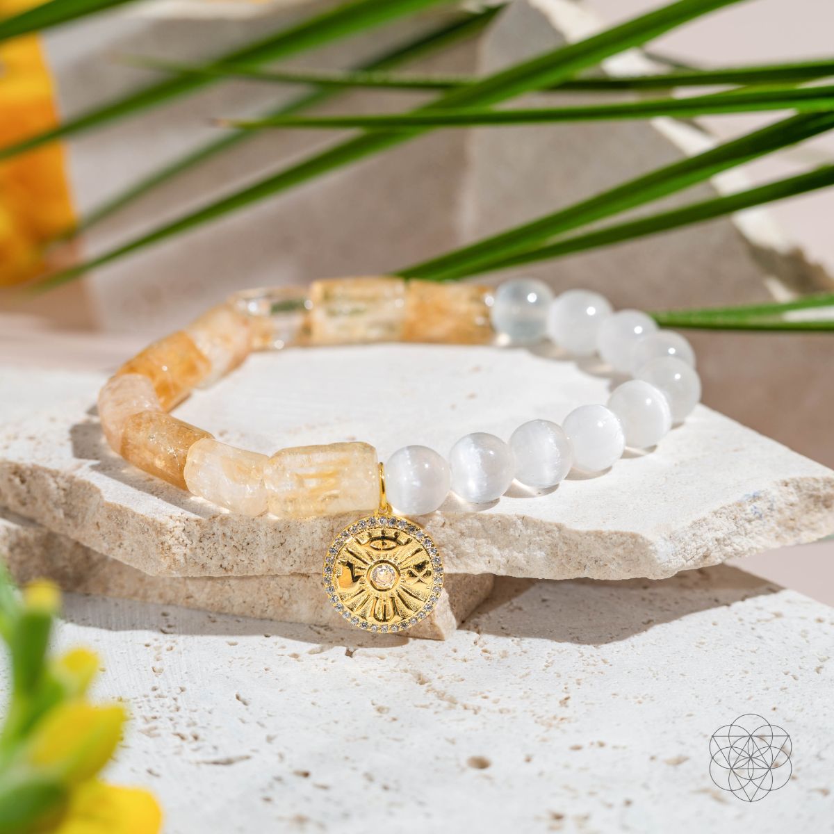 Quartet of Luck - Citrine & Selenite Bracelet of Serendipity - Conscious Items