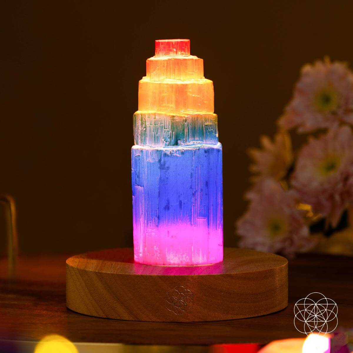 Rainbow’s Blessing - Selenite Tower of Peace & Protection - Conscious Items
