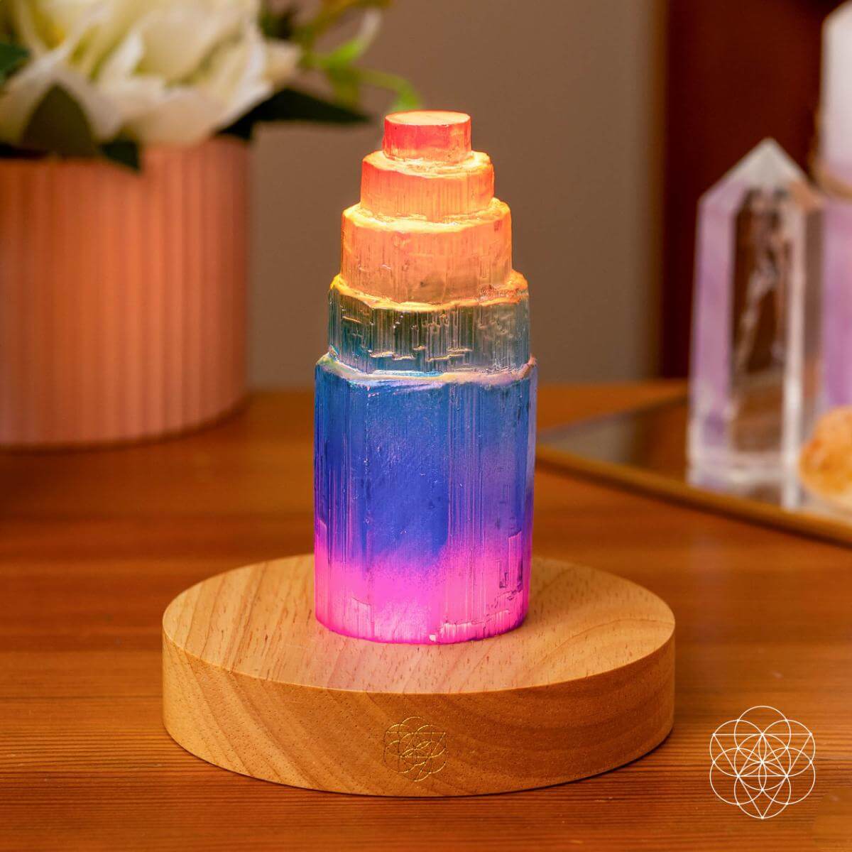 Rainbow’s Blessing - Selenite Tower of Peace & Protection - Conscious Items