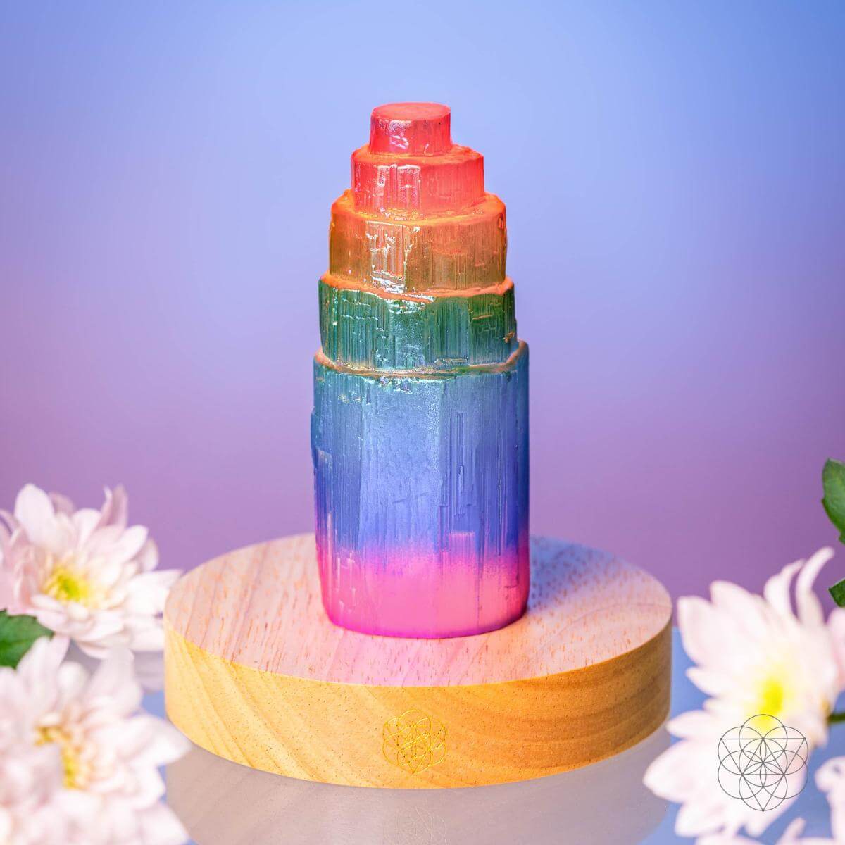 Rainbow’s Blessing - Selenite Tower of Peace & Protection - Conscious Items