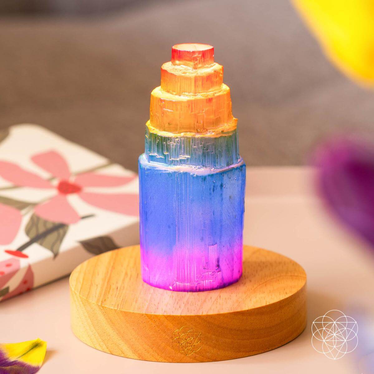 Rainbow’s Blessing - Selenite Tower of Peace & Protection - Conscious Items