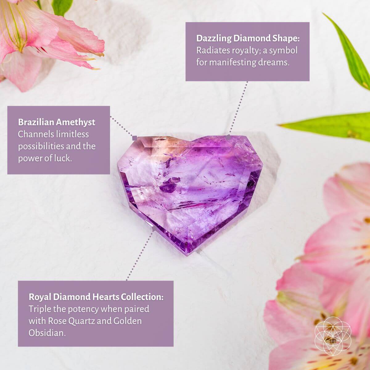 Royal Diamond Heart - Brazilian Amethyst for Manifestation - Conscious Items