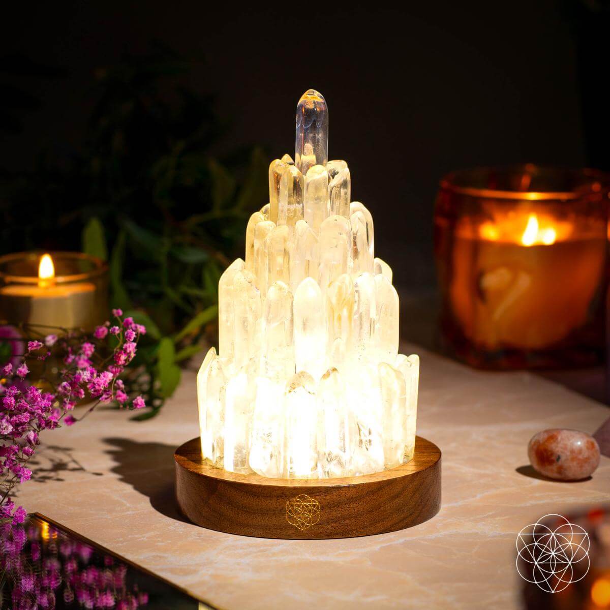 The Clear Quartz Manifestation Tower Lamp - Conscious Items