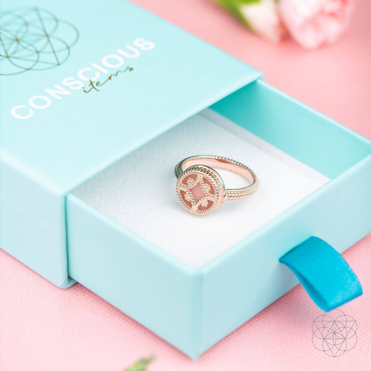 Totem of Abundance: Mayan Lamat Silver Ring of Miracles - Conscious Items