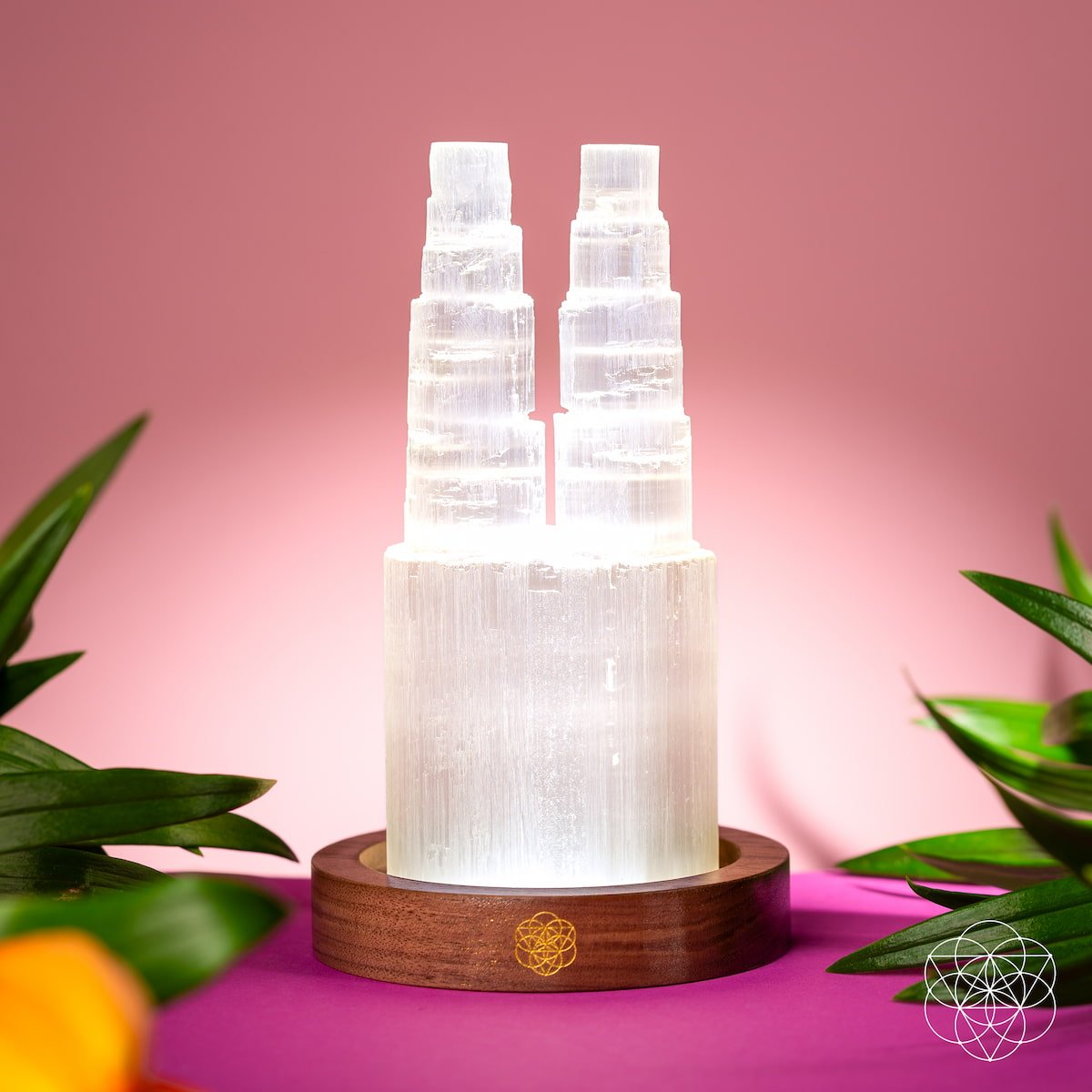 Two - Tower Selenite Lamp – Deep Energy Cleanse & Reset - Conscious Items