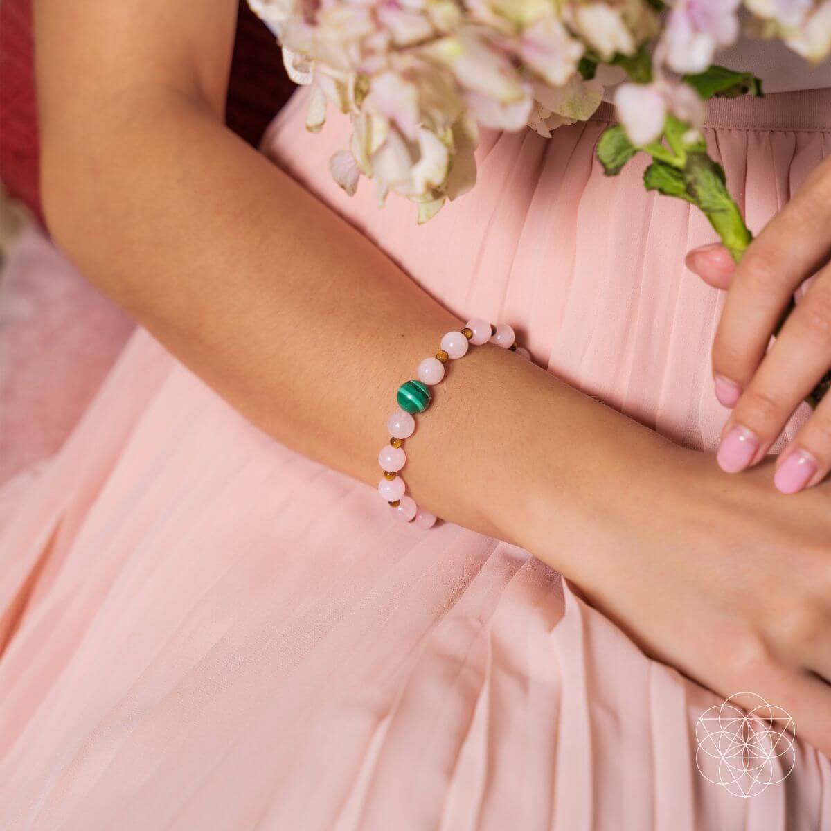 rose quartz crystal bracelet